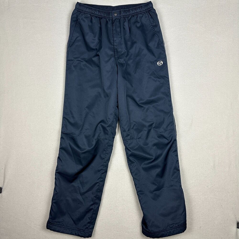 Sergio Tacchini Mens Large Track Pants Blue Athletic Straight Leg Vintage
